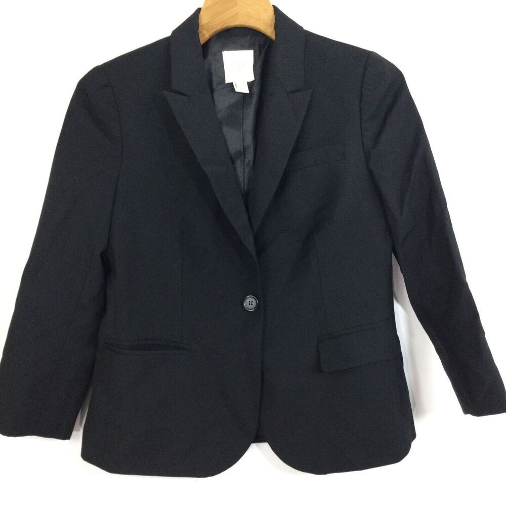 J. Crew Factory Black Single-Button Blazer